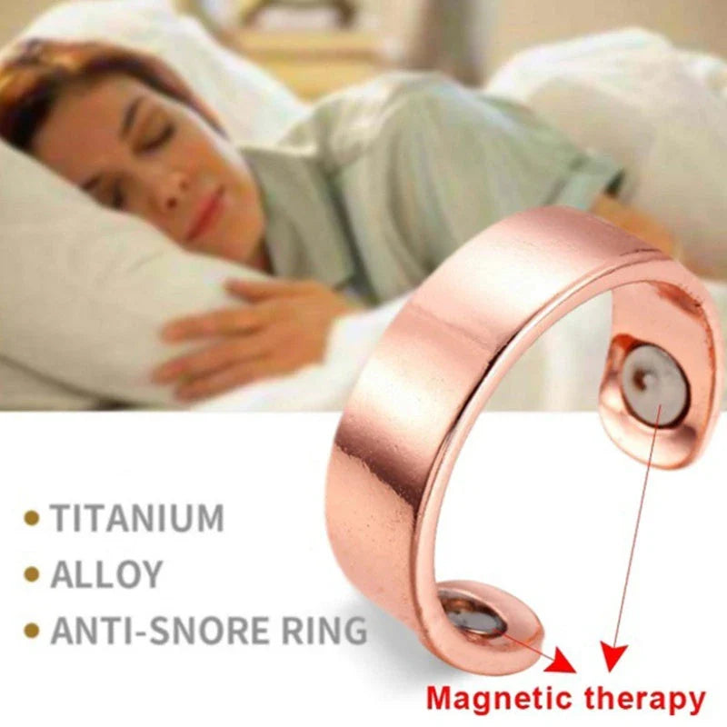 Adjustable Anti-Snoring Acupressure Ring in various colors and styles for sleep apnea and snoring relief