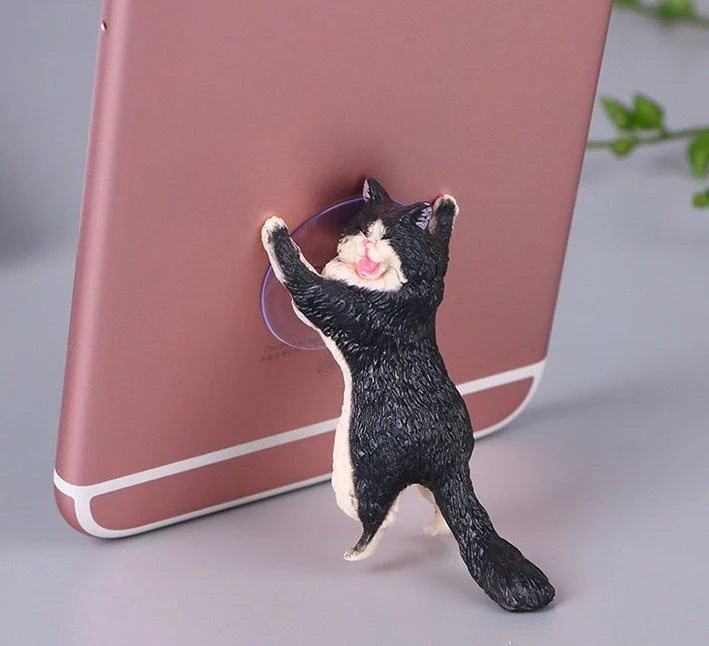 Cat reinforcement silicone mobile phone holder with 6cm suction cup