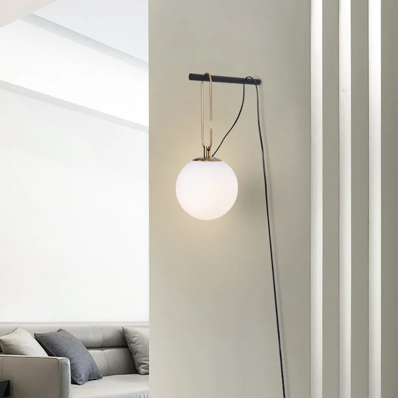 Nordic creative glass wall lamp with modern design and three light colour options
