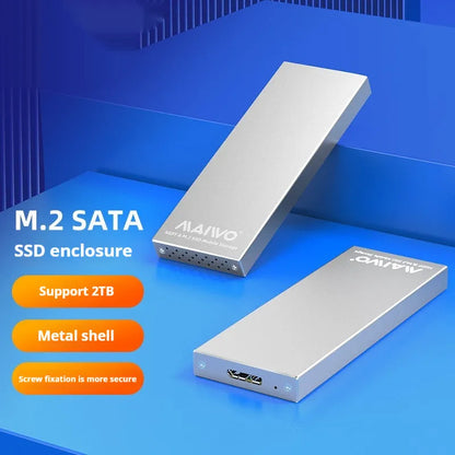 Aluminium alloy M.2 NGFF to USB 3.0 SSD enclosure, 110x40x9.2mm, in black or silver