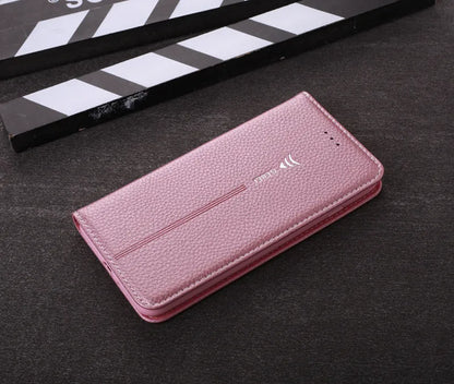 Business wallet phone case for iPhone with card slots in imported PU leather