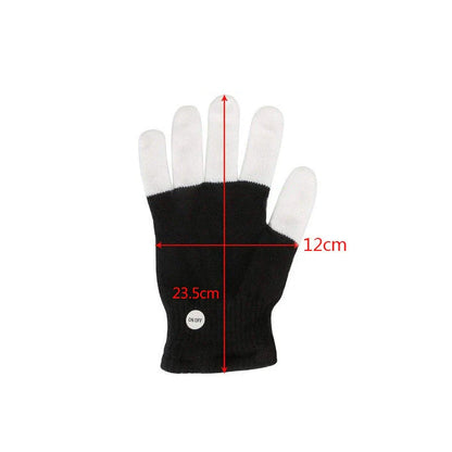 Vibrant Glow-in-the-Dark Party Gloves with Customizable Rainbow LED Lights for Dancing, Performing, and Everyday Wear