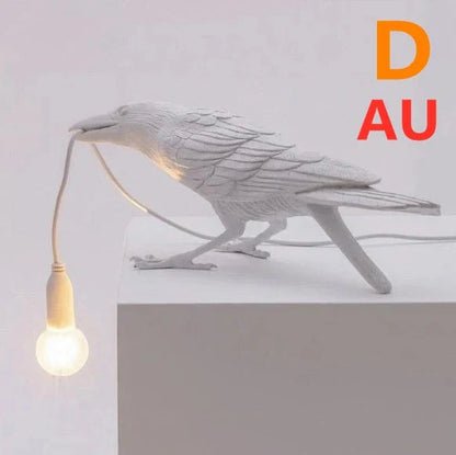Creative Auspicious Bird Resin Wall Lamp Decoration in white or black