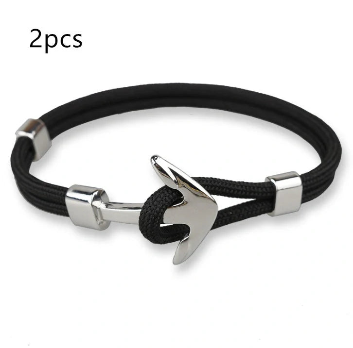 Stylish unisex anchor bracelet with hand strap, perfect for nautical fashion enthusiasts