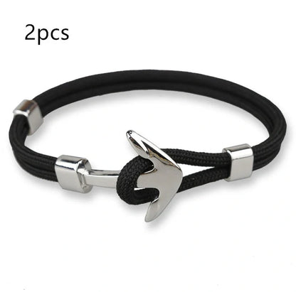 Stylish unisex anchor bracelet with hand strap, perfect for nautical fashion enthusiasts