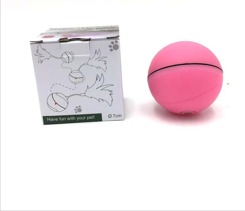 Transparent ABS green electric cat toy ball with laser light, 6.7-7cm diameter, USB rechargeable