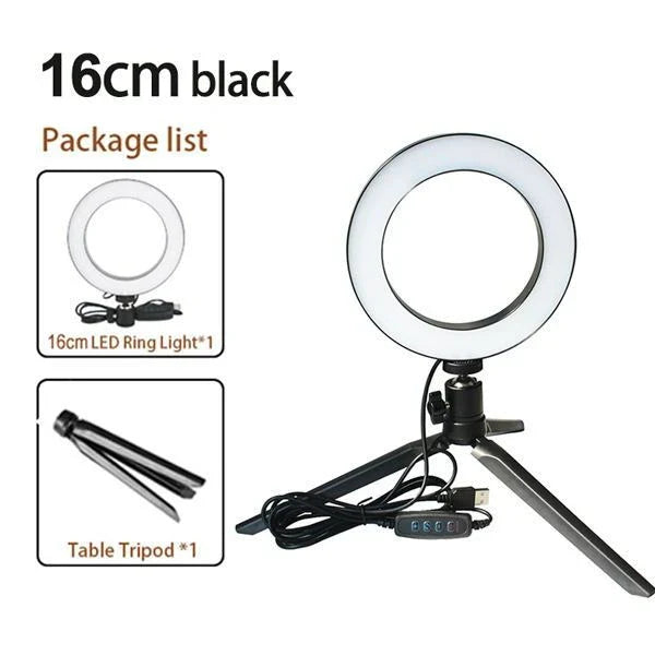 Adjustable tripod and ring light set with accessories for Apple device photography and videography