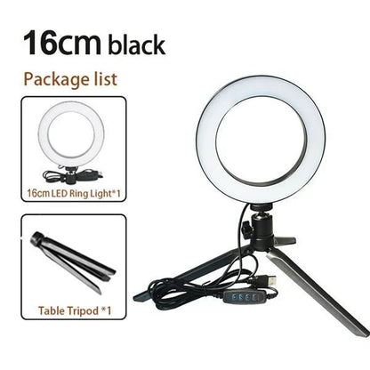 Adjustable tripod and ring light set with accessories for Apple device photography and videography