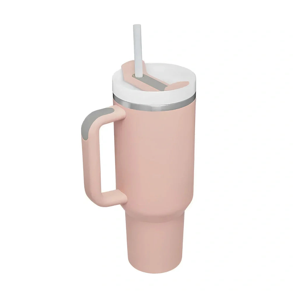 304 stainless steel vacuum cup with double-wall insulation showing 40oz capacity and 26cm height dimensions