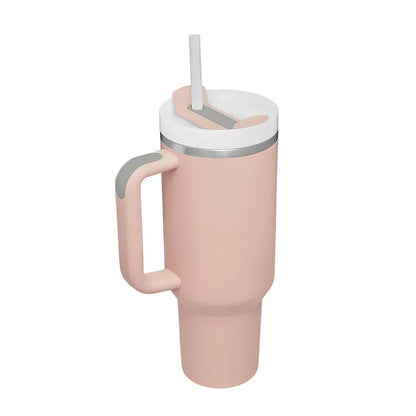 304 stainless steel vacuum cup with double-wall insulation showing 40oz capacity and 26cm height dimensions