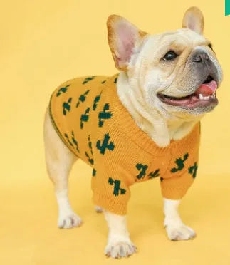 Christmas dog sweater in Santa Claus red polyester, casual pet jumper available in sizes S to XL