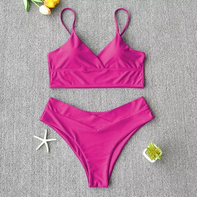 Women's two-piece swimwear bikini in quick-drying polypropylene fabric