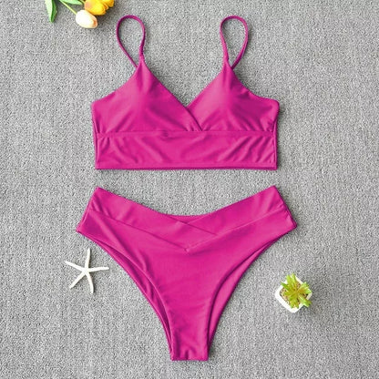Women's two-piece swimwear bikini in quick-drying polypropylene fabric