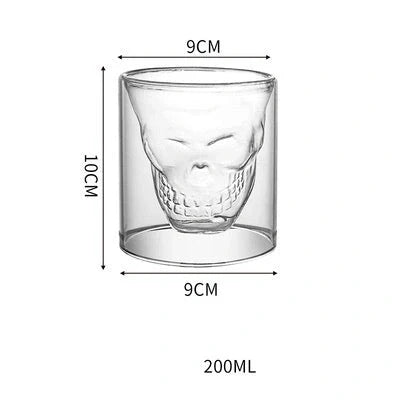 3D double-layer panda cup with skull design for wine, featuring inner Christmas tree pattern