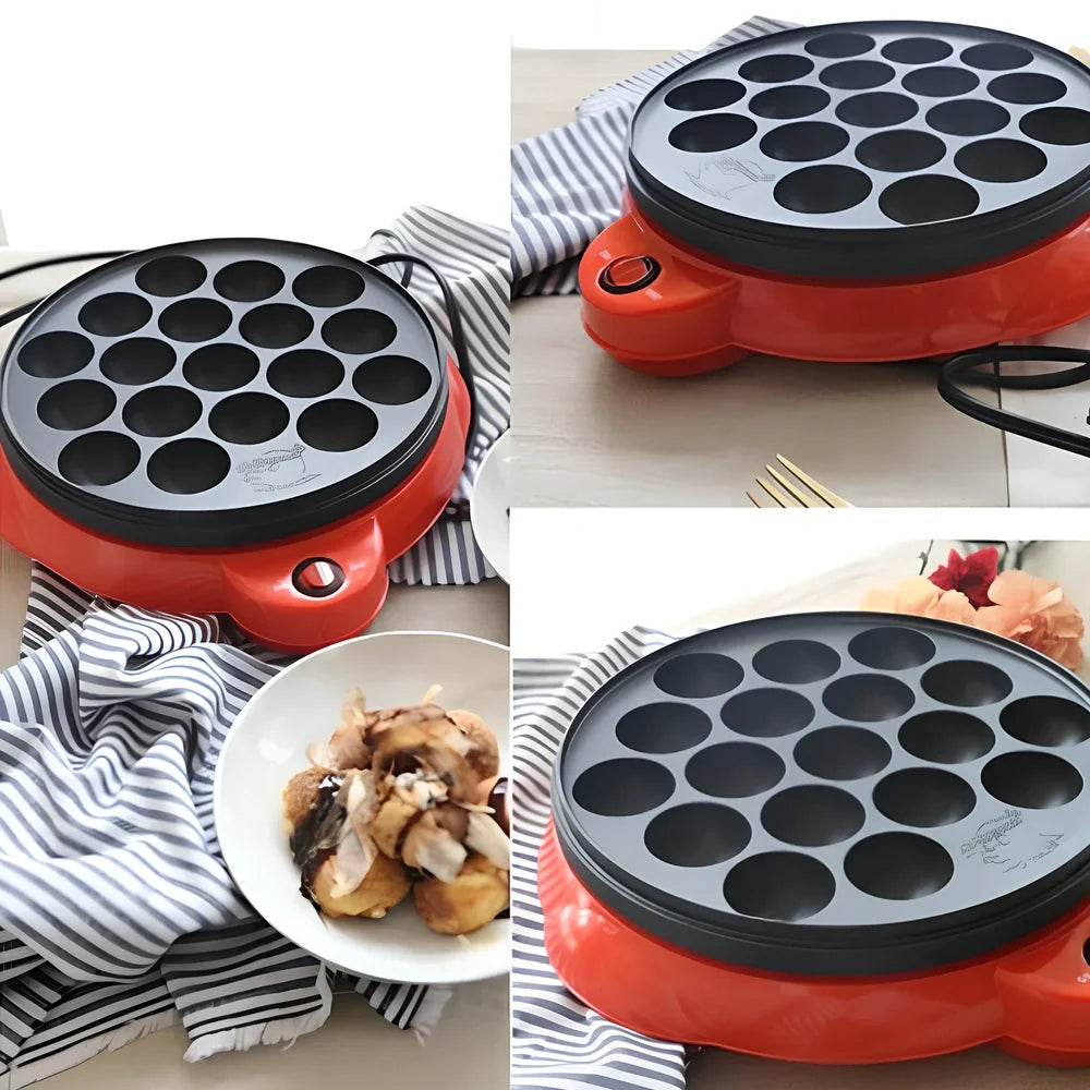 Octopus small ball machine with red housing and 40mm food processing holes