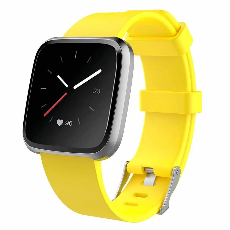 Fitbit Versa Lite TPE replacement watch strap in multiple colours showing large and small sizes.