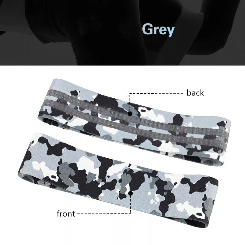 Anti-slip yoga camouflage resistance band for hip and leg training