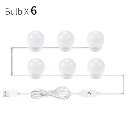 Adjustable Dimmable LED Mirror Light Bulb with Touch Control, Rotating Line, and Customisable Positioning