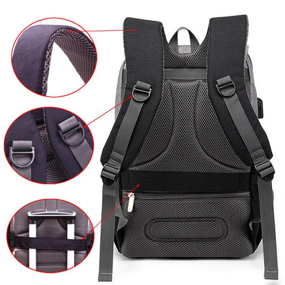 Stylish and functional diaper backpack with large capacity, stroller hooks, and USB charging port for modern parents