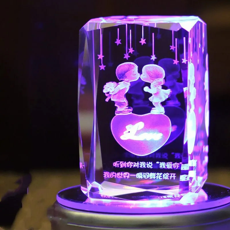 Small colourful MP4 Bluetooth LED crystal light night lamp in gift box