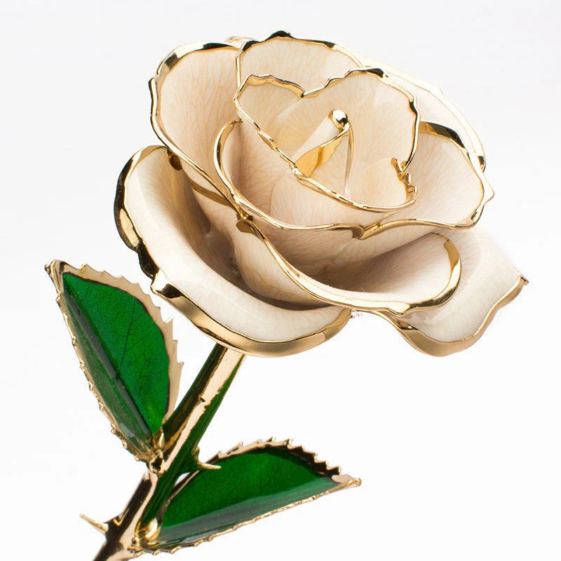 24K gold-plated rose flower in elegant gift box for Valentine's Day