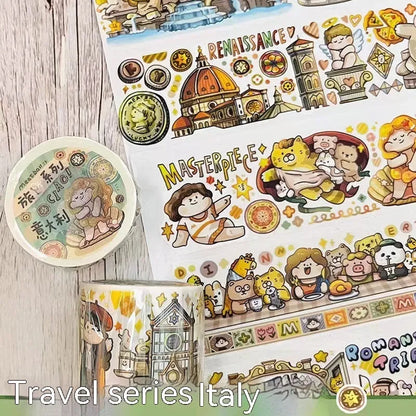 Haemorrhoid tape packaging stickers with cartoon characters, 42 styles, Japanese paper, 5 cm size