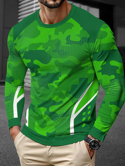 Man wearing a long sleeve milk silk pullover in a round neck, Young Casual style.