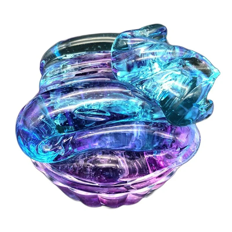 Color Matching Gradient Multicolor Crystal Mud Slime in a plastic box
