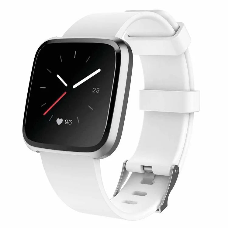 Fitbit Versa Lite TPE replacement watch strap in multiple colours showing large and small sizes.