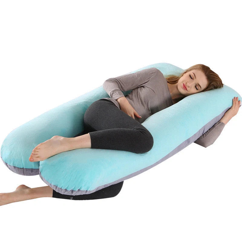 Comfort U-Shape Pregnancy Pillow with removable pure cotton cover for expectant mothers