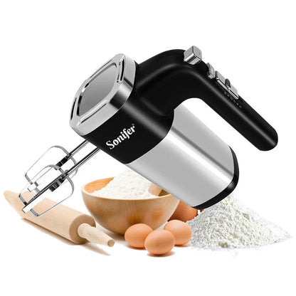 500W Electric Hand Mixer with 5 speed controls and turbo function for kitchen use