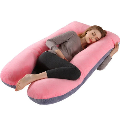 Comfort U-Shape Pregnancy Pillow with removable pure cotton cover for expectant mothers