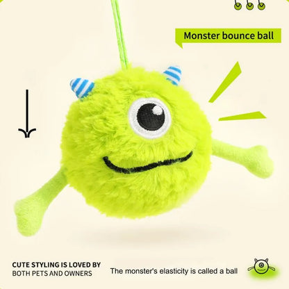 Green interactive dog ball toy with plush and TPR construction, 12cm diameter