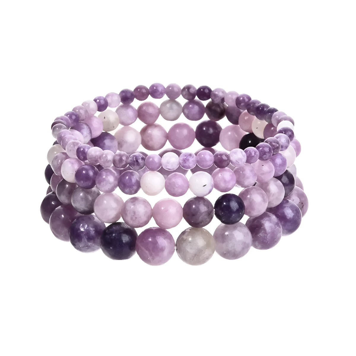 Purple natural stone elastic bead bracelet with geometric beads in European American style