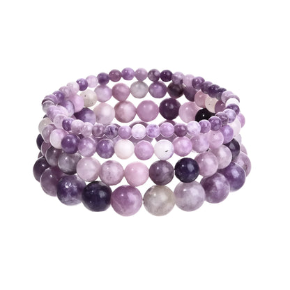 Purple natural stone elastic bead bracelet with geometric beads in European American style