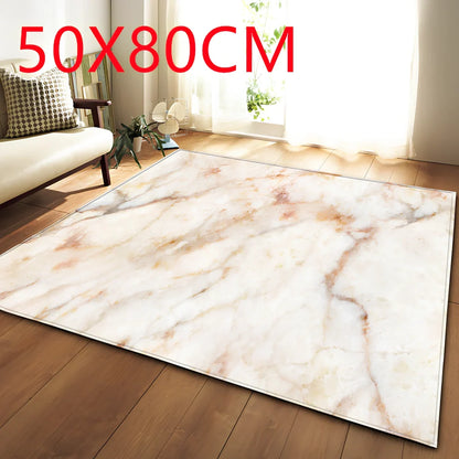 Polyester marble pattern carpet in 121.9x160cm and 50x80cm sizes for floor protection