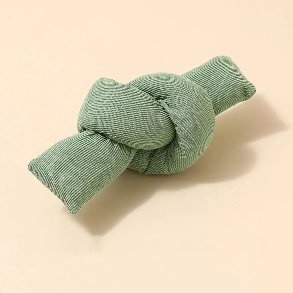 White knotted cotton rope bone dog toy for tug of war and chewing