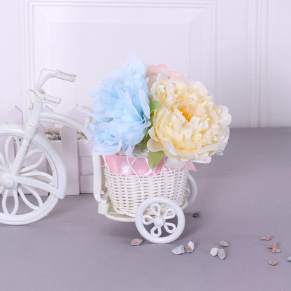 Silk simulation peony flower head in six colours for wedding decoration and photography props