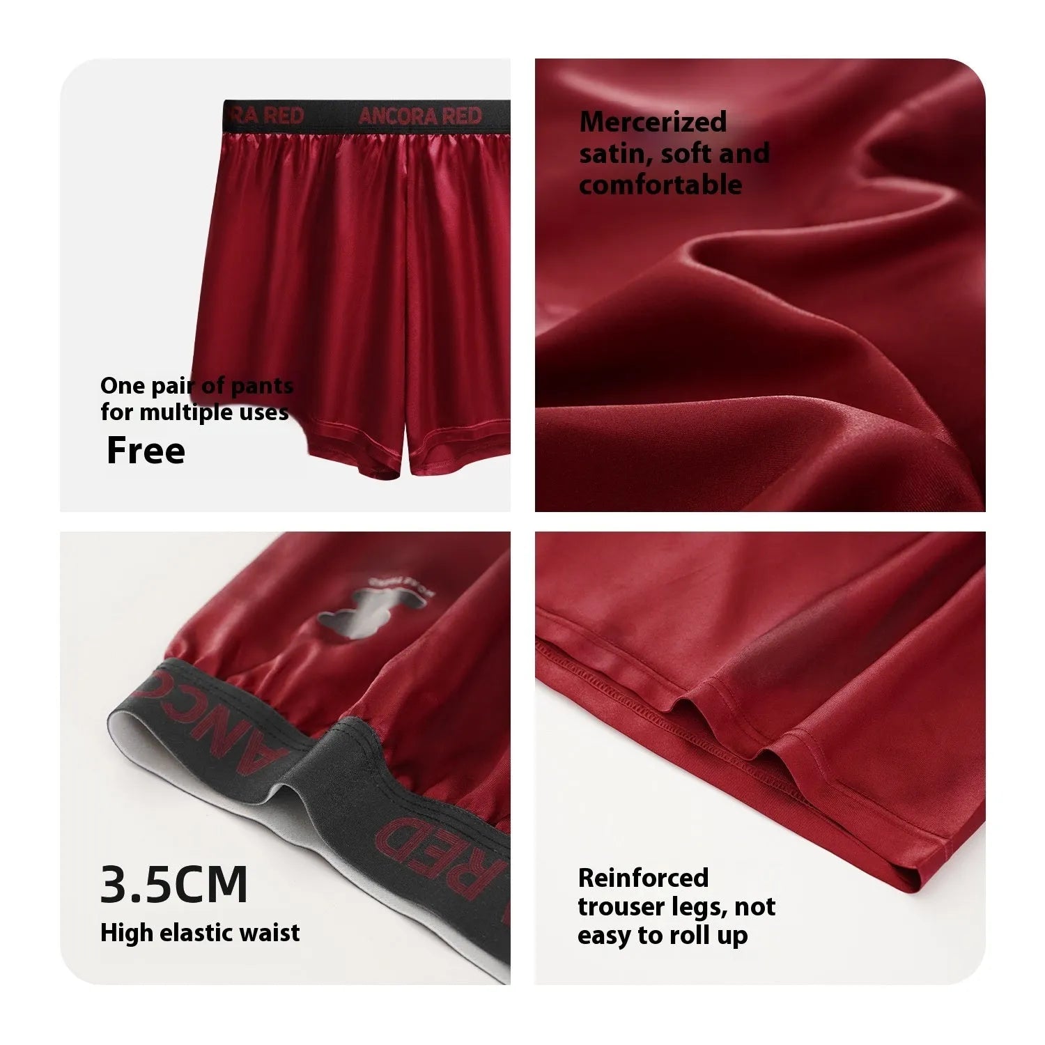 Solid colour men's boxer briefs on a mid-waist, showing elasticated band and knitted polyester fabric.