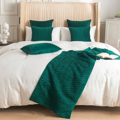 Pure cotton bed flag with texture pillow cover in various colours and UK bed sizes