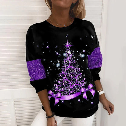 Cozy Christmas sweater with festive 3D digital prints in a variety of holiday-inspired colors