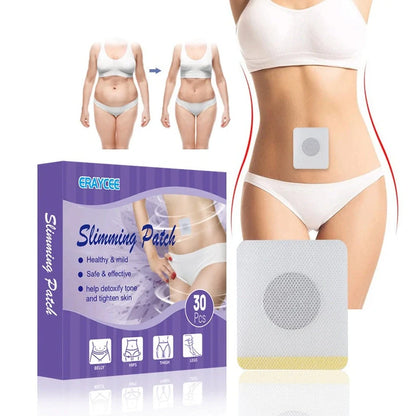 Box of 30 body shaping navel health patches with herbal infusion for abdominal contouring support