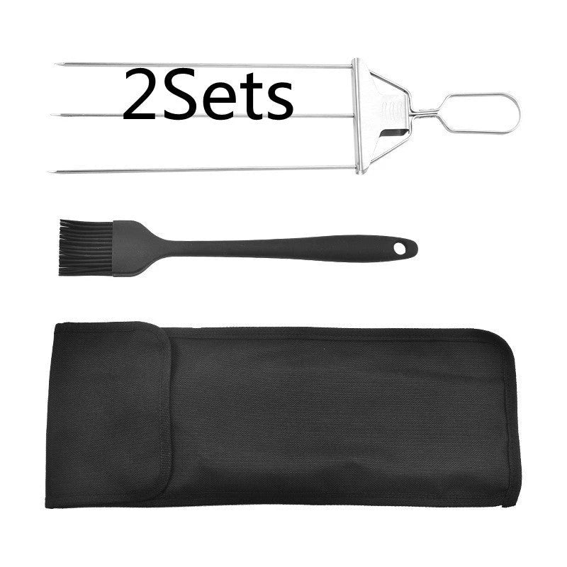 Durable stainless steel barbecue skewers with secure gripping, even cooking, and easy food removal