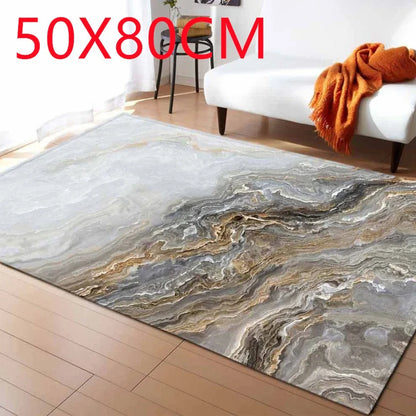 Polyester marble pattern carpet in 121.9x160cm and 50x80cm sizes for floor protection
