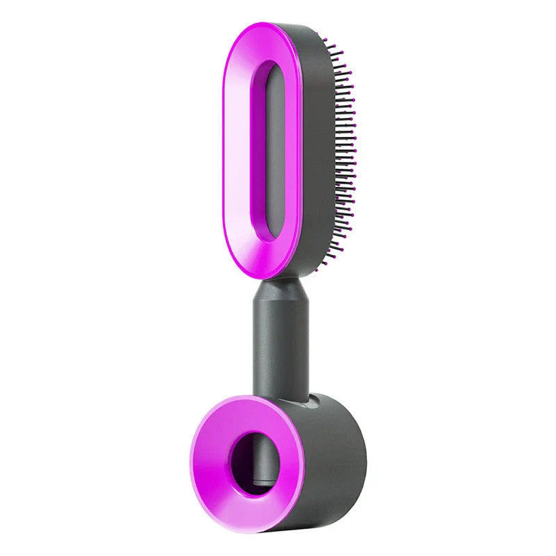 Premium self-cleaning hair brush with airbag massage technology for smooth, healthy hair