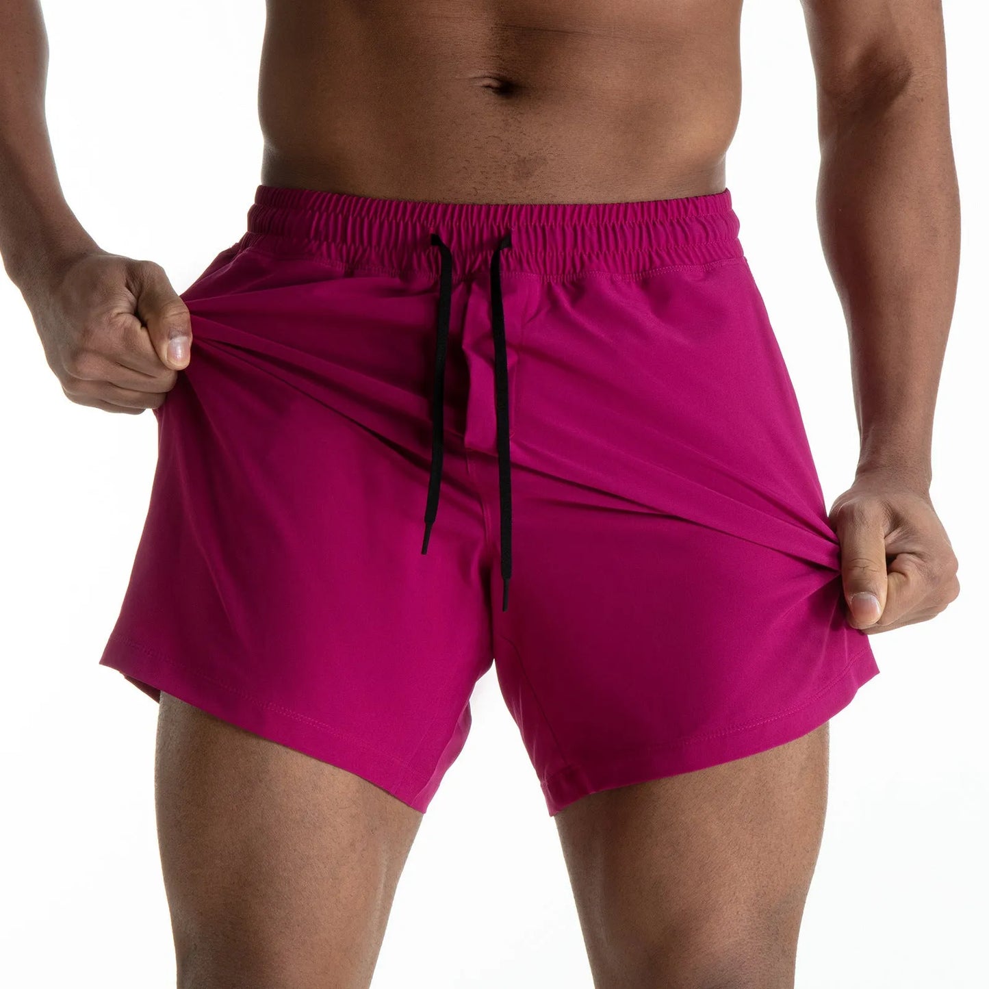 Men's polyester mesh stitching casual sports shorts in multiple colours for running and basketball