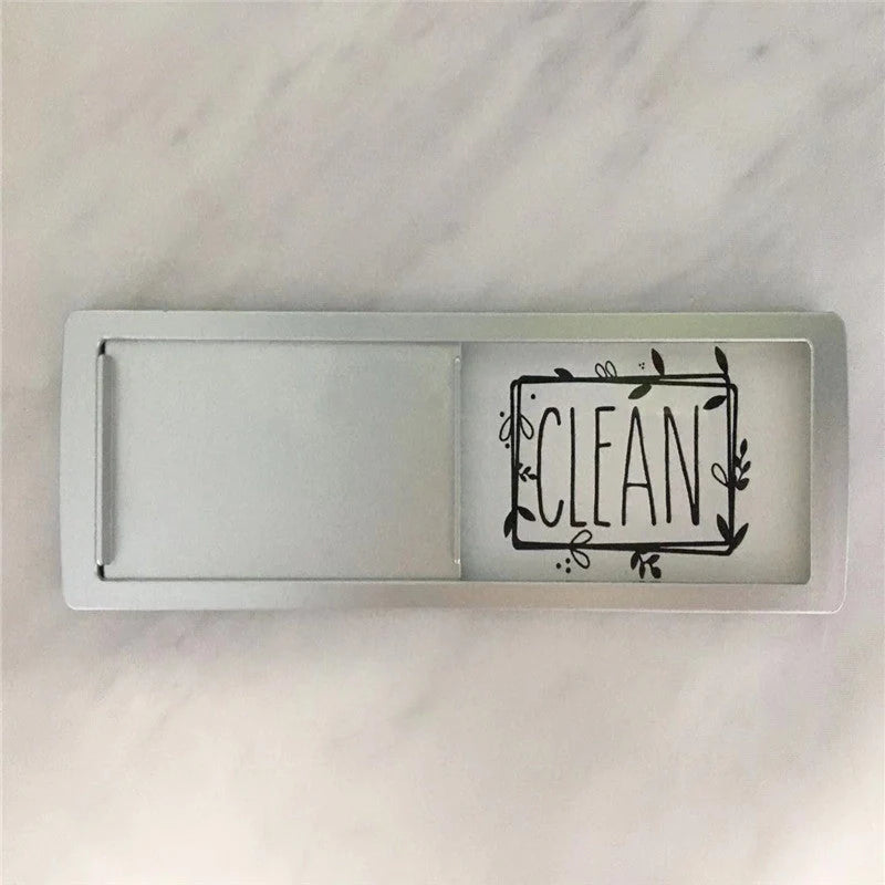 Dishwasher status label with clean and dirty indicators, magnetic and adhesive options