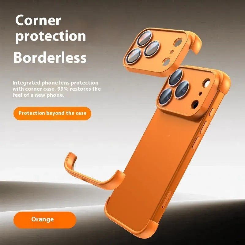 Simple personality shell case for iPhone 17 series in black, orange, grey, or desert colour
