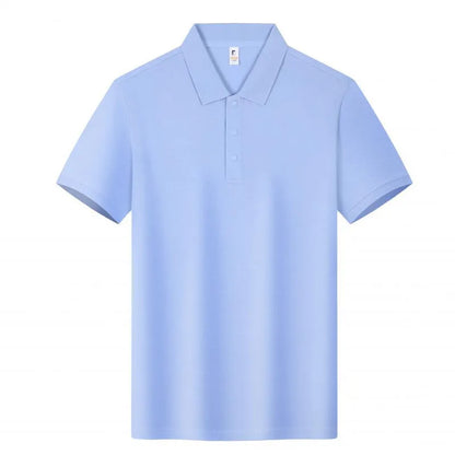 Loose fit short sleeve cotton lapel polo work shirt in multiple colour options