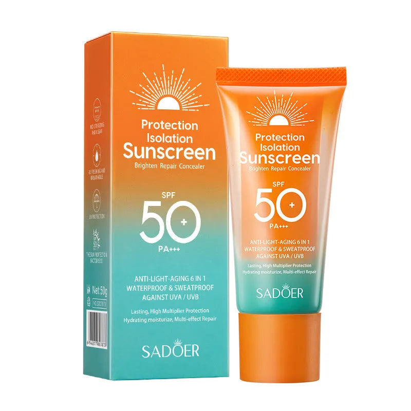 Double tube 50g sunscreen and makeup primer with isolation properties for universal skin types